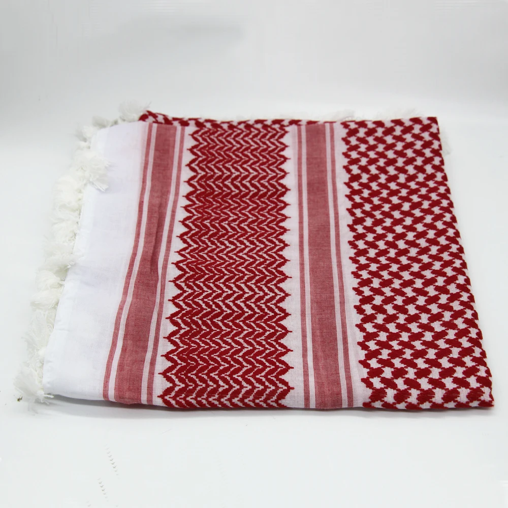 Actividades al aire libre, turismo, camping, bufanda tejida con borlas, bufanda árabe Shemagh Keffiyeh, bufanda CS, bufanda para senderismo en el desierto - imagen 4