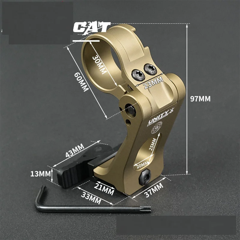 Soporte táctico FTC OMNI de 2,91 ", palanca QD abatible hacia el centro, óptica de liberación rápida, montaje Scopemount para alcance de lupa de 30mm - imagen 3