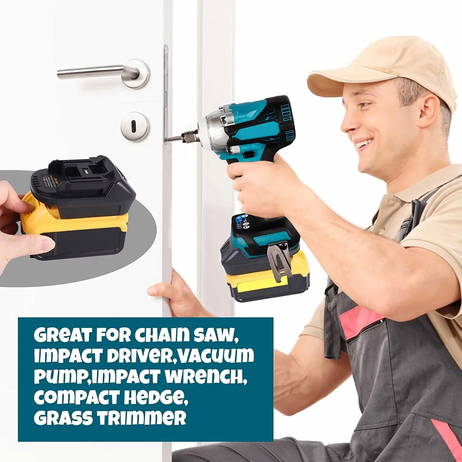 Adaptador de batería DM18M para Milwaukee, Dewalt a Makita Bl1830 Bl1850, conversión de batería de 20V a 18V - imagen 2