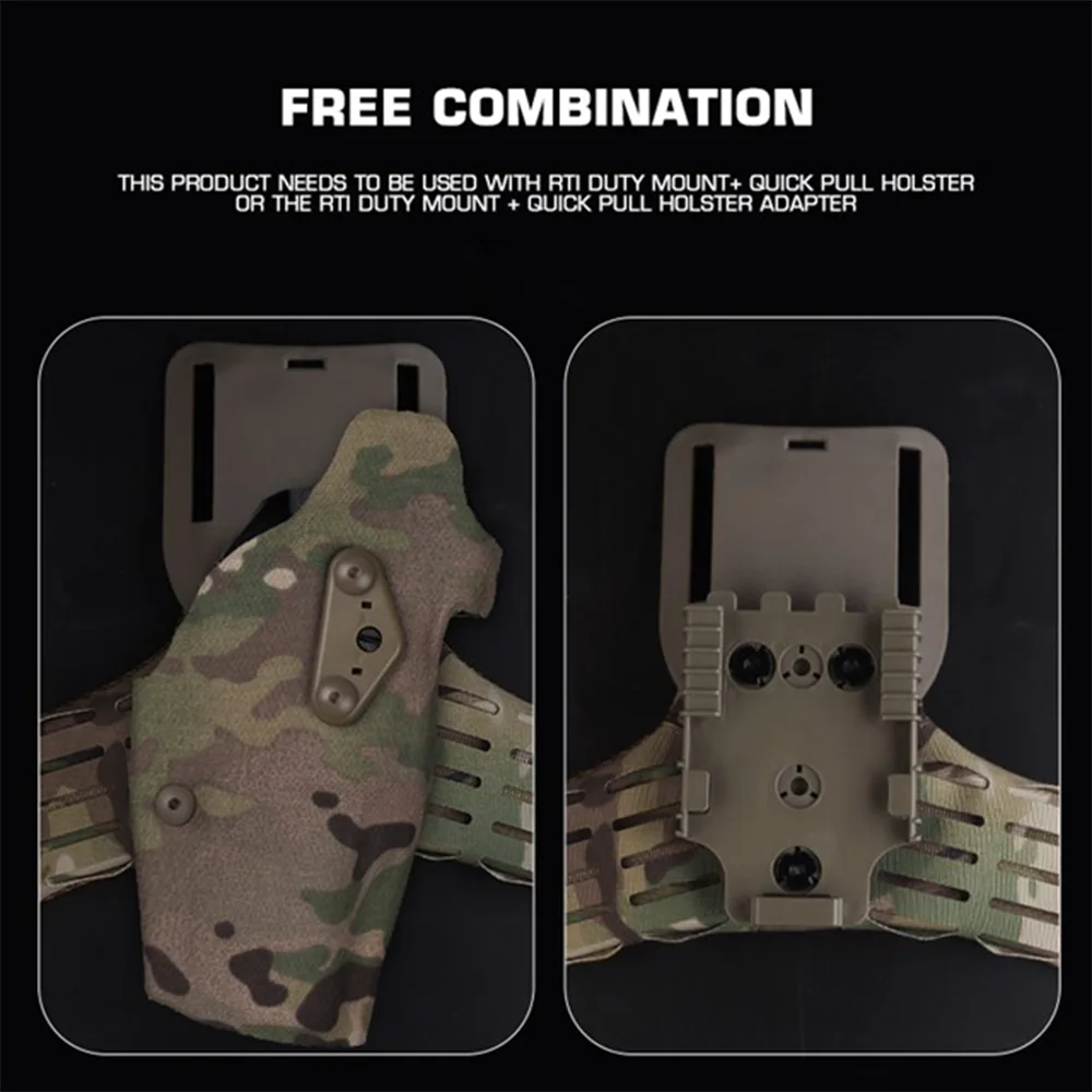 Almohadilla táctica de 3 agujeros para tiro rápido, accesorios de placa inferior de arco para UBL, MHA, QLS, MOLLE, banda para pierna, caza, Airsoft - imagen 5