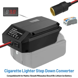 Convertidor Reductor de Voltaje de 18V a 12V para Baterías Makita/Dewalt/Milwaukee/Bosch, Adaptador para Encendedor de Cigarrillos, Adaptador para Power Wheels