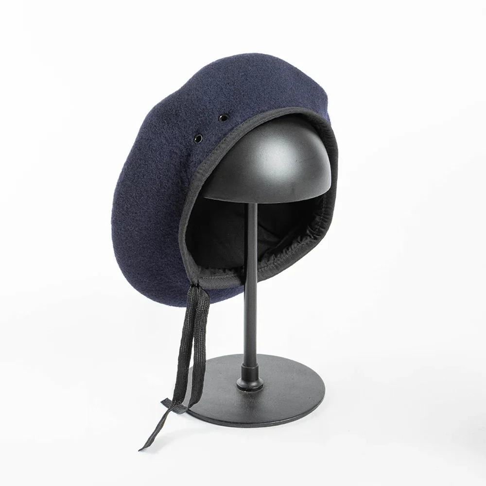 Gorros militares Boina Unisex Boina de lana transpirable Entrenamiento Camp Guard Soldados Boina Gorra con cinta ajustable y boinas con ojales - imagen 3