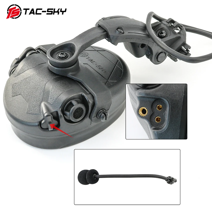 TS TAC-SKY TAC303 auriculares tácticos montaje en riel de arco reducción de ruido protección auditiva Airsoft auriculares de tiro con U94 V2PTT - imagen 5