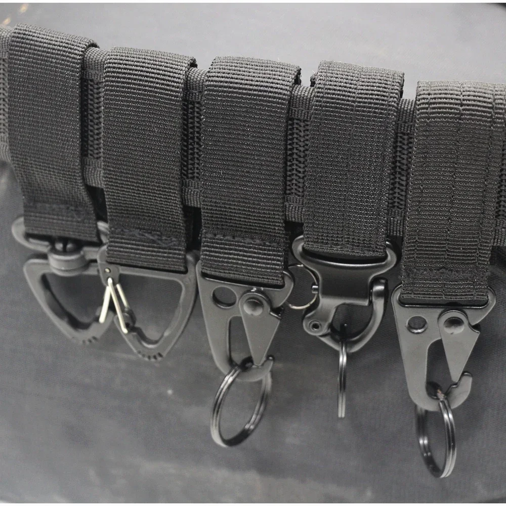 2 unids/set llavero táctico Molle llavero de engranaje cinturón de nailon Molle correas llavero cinturón Molle bolsas mochila Camping caza - imagen 2