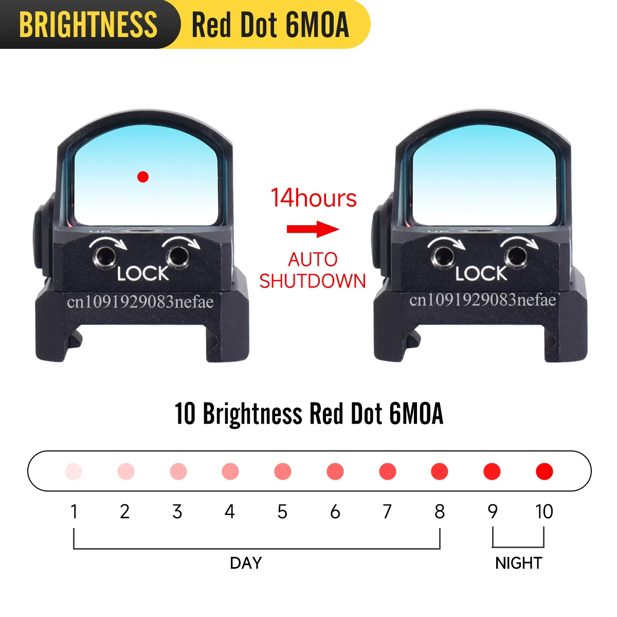 VT 6moa Red Dot Sight Mira ocular rápida, impermeable y a prueba de golpes, mira telescópica de caza de alta calidad con logotipo 100% original - imagen 4