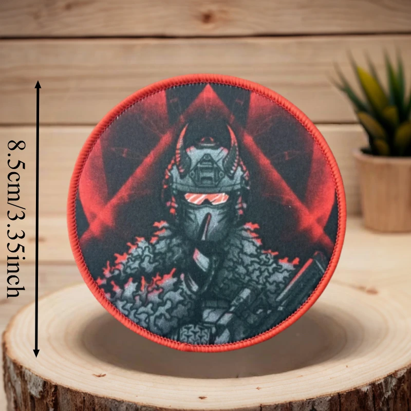 Parche con estampado de vista del diablo, chaleco táctico, sombreros con gancho y bucle, insignia de moral, mochila, pegatinas decorativas, parches para brazalete para ropa - imagen 3