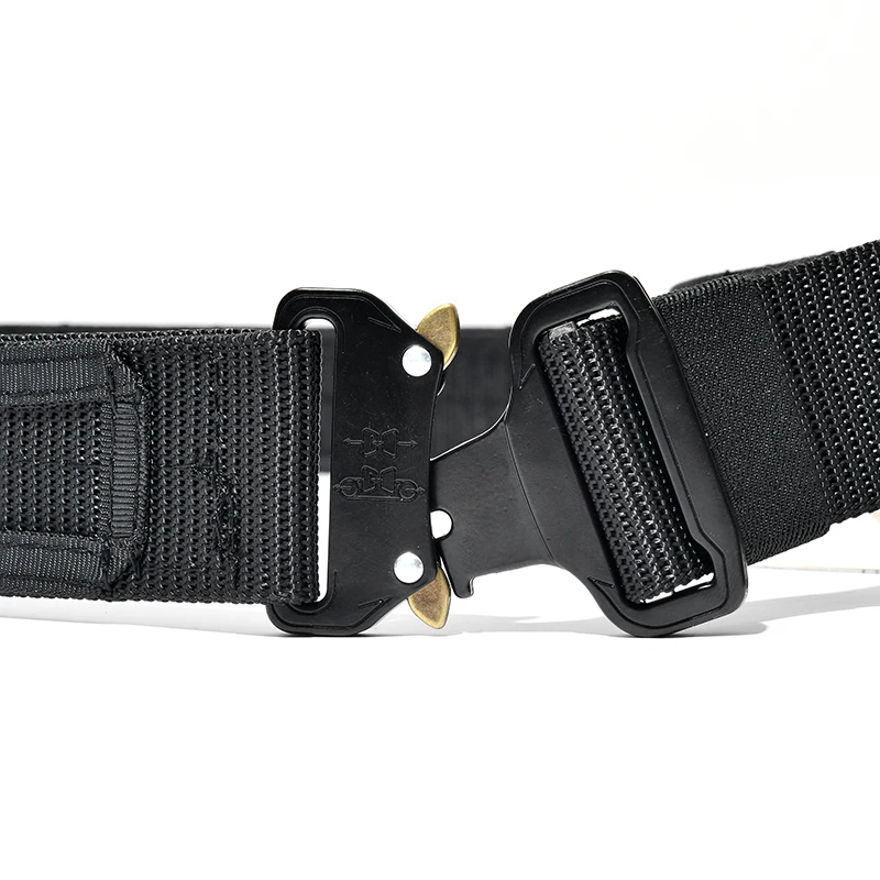 Cinturón táctico doble de 4,3 cm para hombre, cinturón de liberación rápida de combate del ejército, cinturón para caza al aire libre, senderismo, cinturones exteriores interiores de 125cm - imagen 2