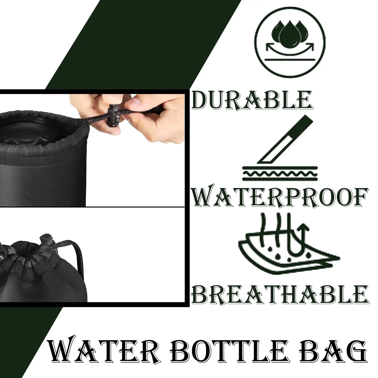 Bolsas multifuncionales para aparejos de pesca con sistema MOLLE y soporte para botellas de agua, señuelos de peces, almacenamiento de utilidad, riñonera de pesca - imagen 4