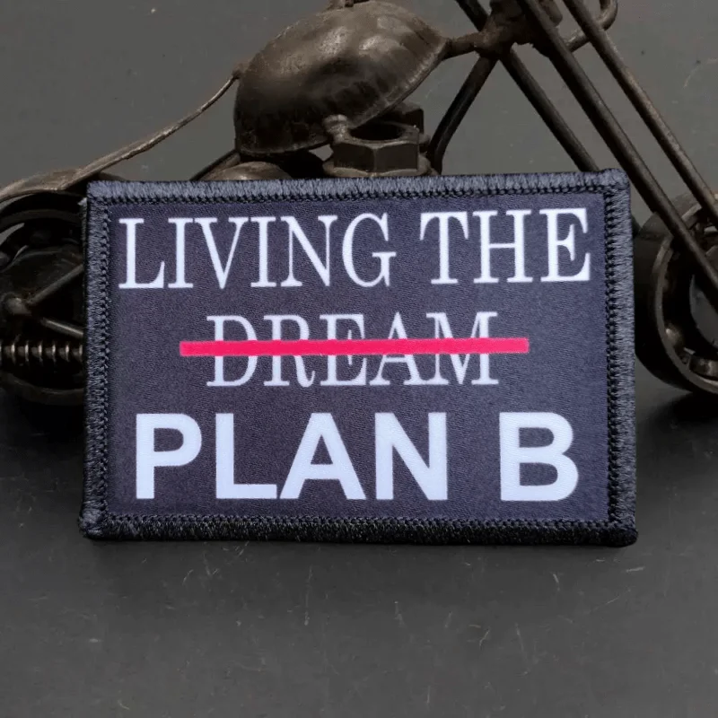 Living The Dream-patch divertido con estampado de gancho y bucle para ropa, insignia de moral militar, brazalete, pegatinas para mochila - imagen 4