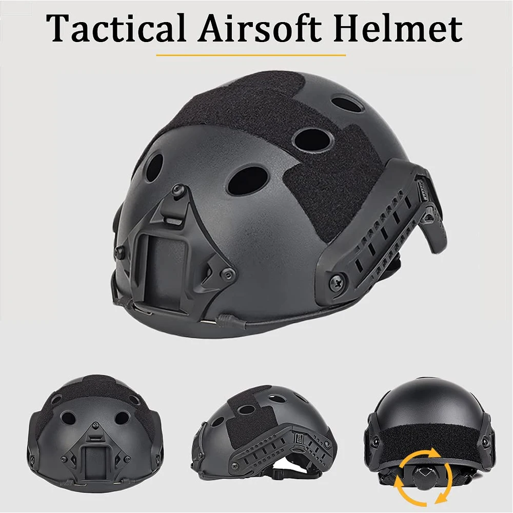 Conjunto de casco táctico con funda de casco de camuflaje & Máscara de malla de cara completa para Airsoft Equipo de tiro de paintball al aire libre Conjunto de casco de caza - imagen 3