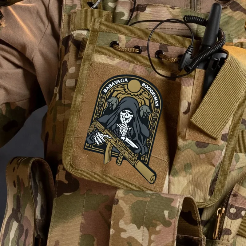 Parche de insignia de moral de PVC 3D de pesadilla rusa, brazalete militar con calavera táctica, gancho y bucle, accesorios para mochila al aire libre, pegatinas - imagen 5