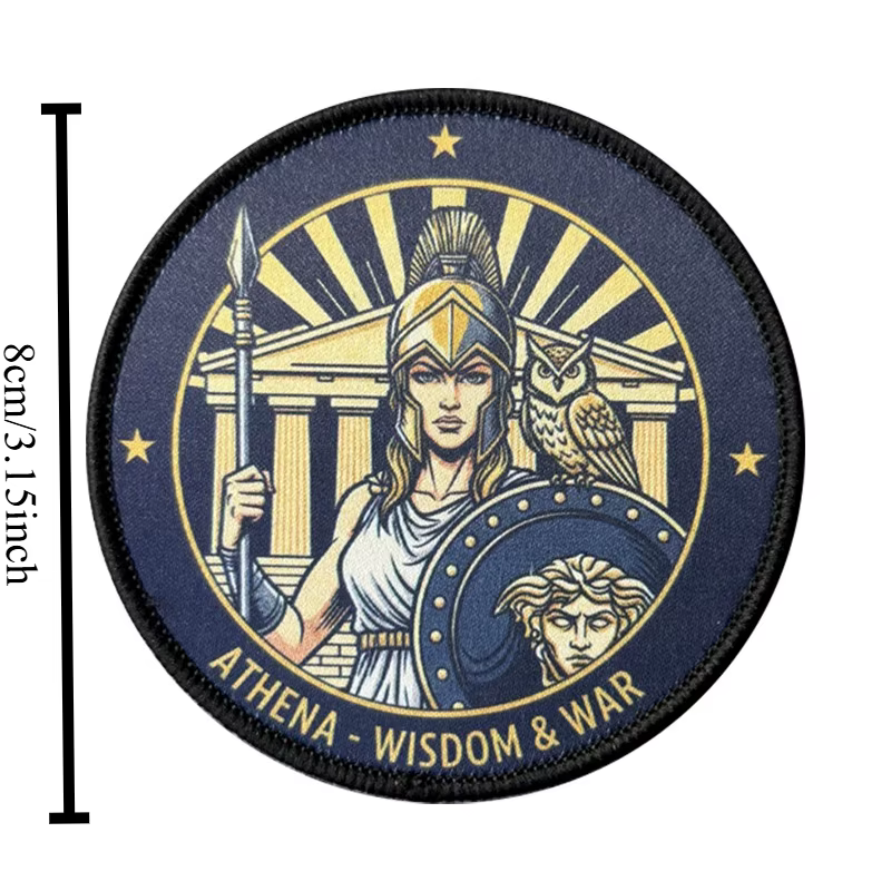 THENA Parche táctico militar escudo de medusa con gancho y bucle - imagen 2