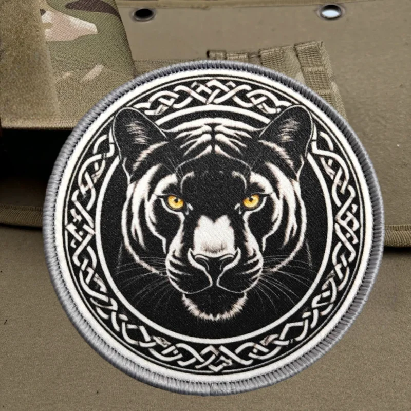 Parche con estampado redondo de guepardo, chaleco táctico, sombreros con gancho y bucle, insignia de moral, mochila, pegatinas decorativas, parches para brazalete para ropa - imagen 5