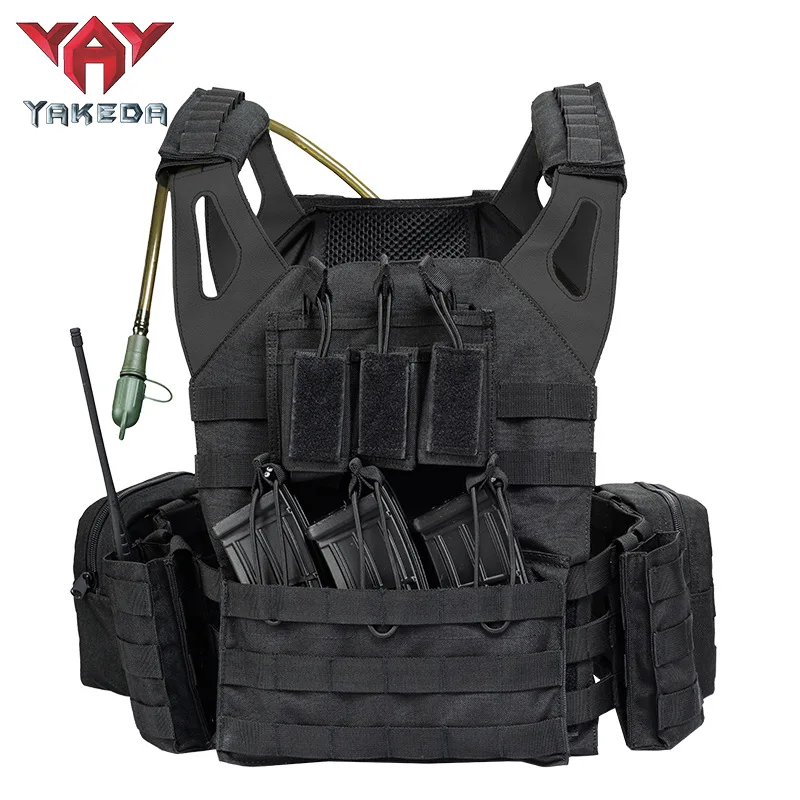 YAKEDA Camouflage Hunting Tactical Vest with Portable Water Bag Molle Airsoft CS Combat Protective Adjustable - imagen 3