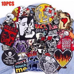 Parches bordados estilo calavera Punk pack mixto para planchar ropa