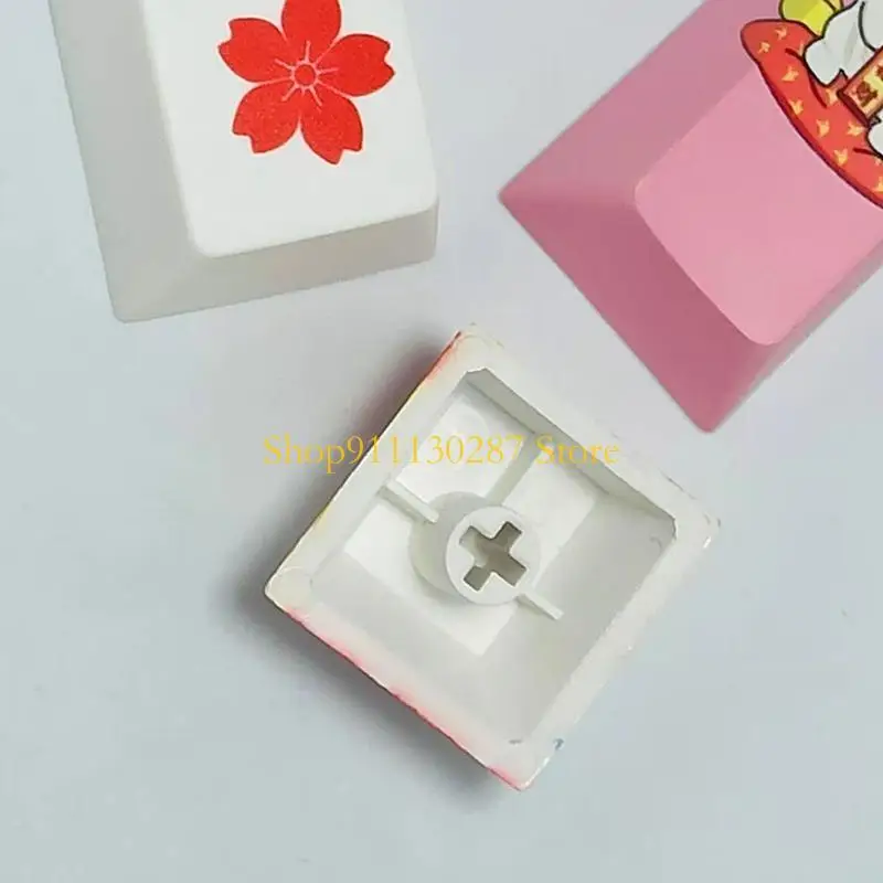 J1HC 3 uds teclas dibujos animados japoneses Anime PBT ESC Enter teclado numérico Enter Keycap mecánico - imagen 2