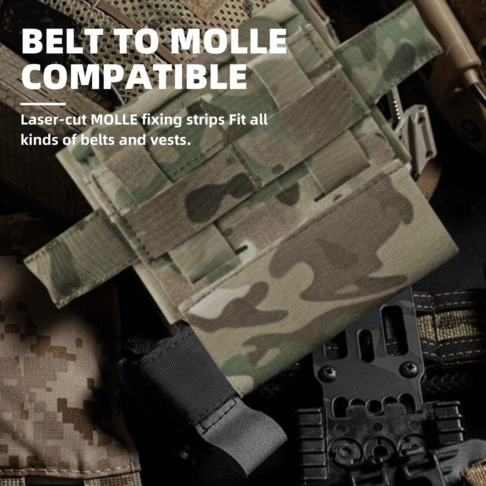 Botiquín médico táctico IFAK, botiquín compacto para traumatismos, cinturón a MOLLE Compatible, botiquín de primeros auxilios con soporte de torniquete para caza Airsoft - imagen 4