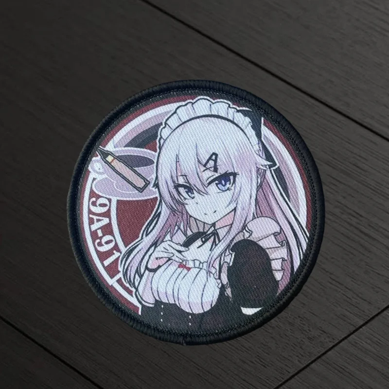 Parche frontal para niña, insignia de moral táctica de Chica de Anime, gancho y bucle estampado, mochila militar, ropa, pegatina decorativa, brazalete - imagen 2