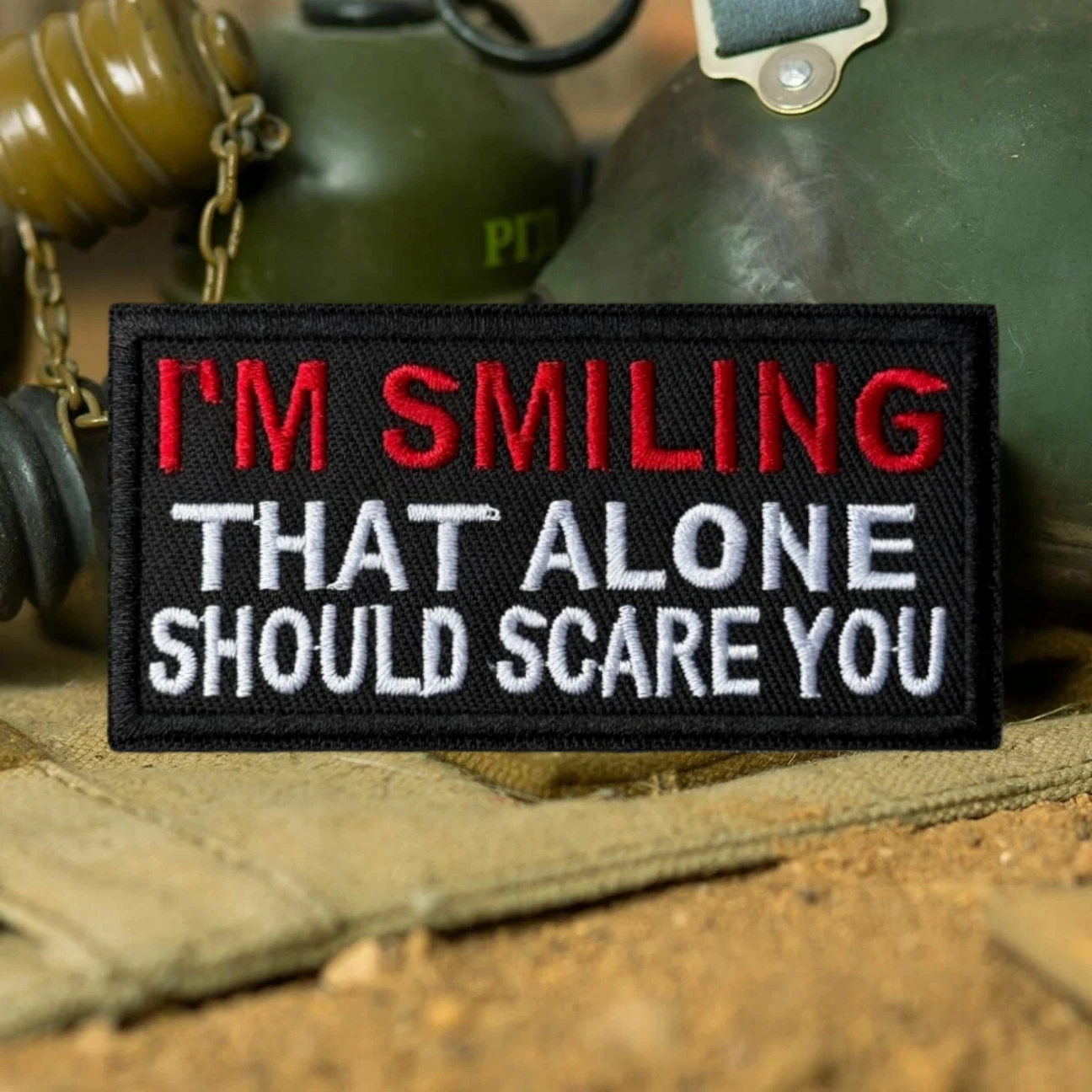 Parches de gancho y bucle bordados sonrientes que solo para ropa, parche táctico de moral, pegatina para equipo de mochila del ejército militar - imagen 4