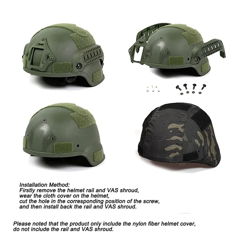 Funda de casco táctico para MICH 2000, funda protectora de tela para casco de camuflaje, Airsoft, Paintball, Wargame - imagen 2