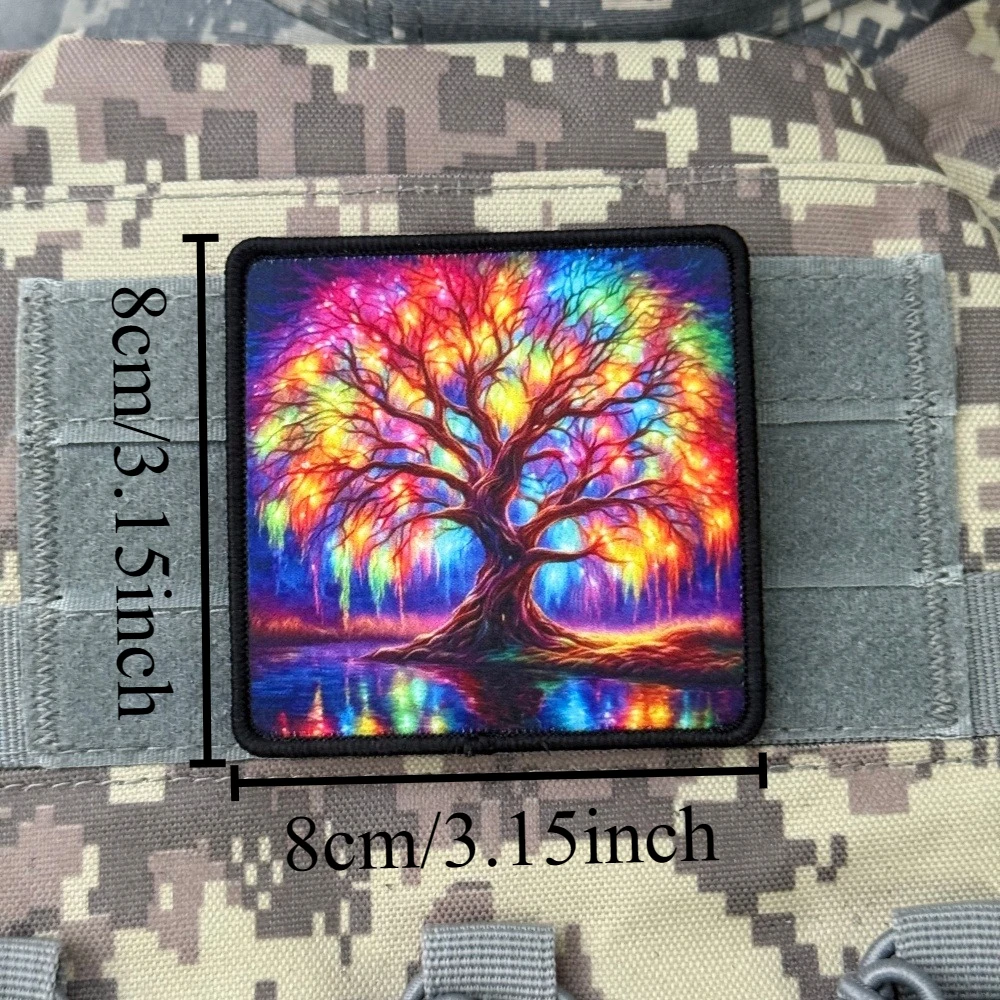 Parches impresos con insignia de moral de árbol de la vida para ropa, apliques personalizados militares tácticos, pegatinas para mochila con gancho y bucle - imagen 2