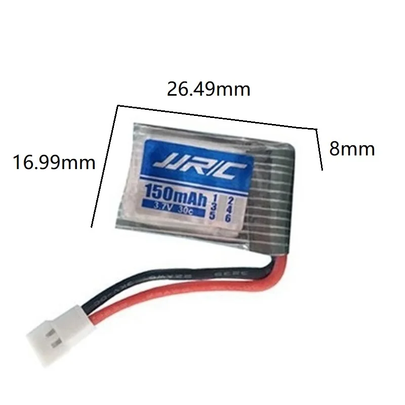 Batería Lipo de 3,7 V y 150 Mah para JJrc H2, H8, H48, U207 Rc Quadclaptar, 3,7 V, 150 Mah, batería de helicóptero de juguete - imagen 2