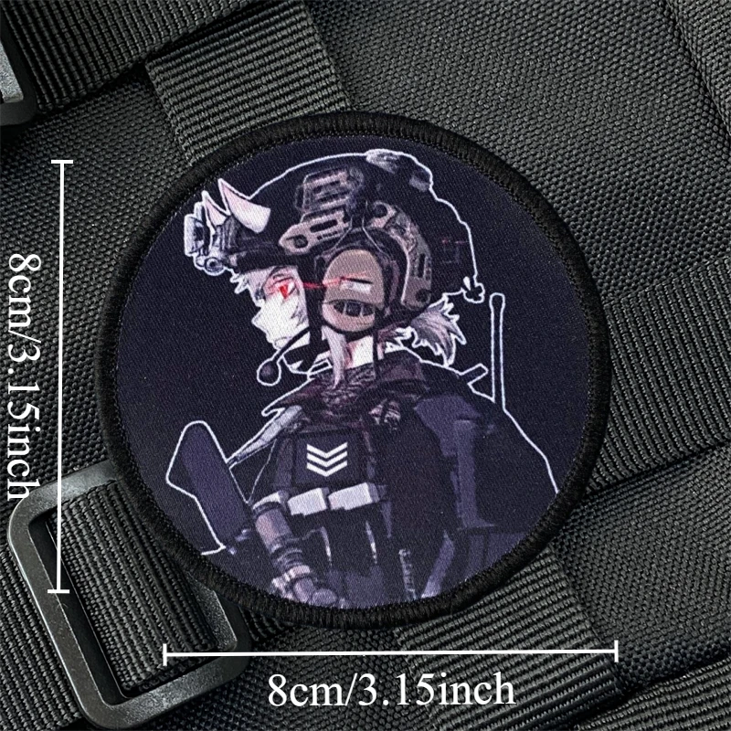 Parche táctico de Anime para chica, insignia de moral militar con estampado de gancho y bucle, mochila, ropa, accesorios decorativos, pegatina, brazalete - imagen 4