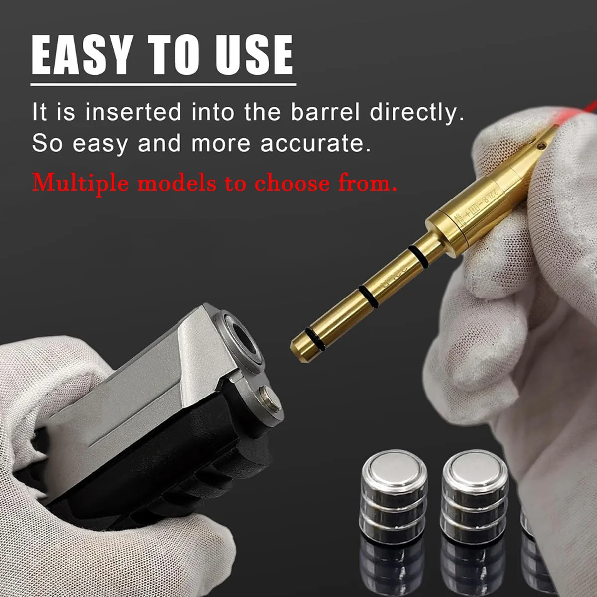 Redondo de entrenamiento láser rojo y verde.177/.223/22LR/.38SPL/.40/.45ACP/308win/7,62mm/300ACC/9mm/6mm/6,5mm compatible con Glock G17