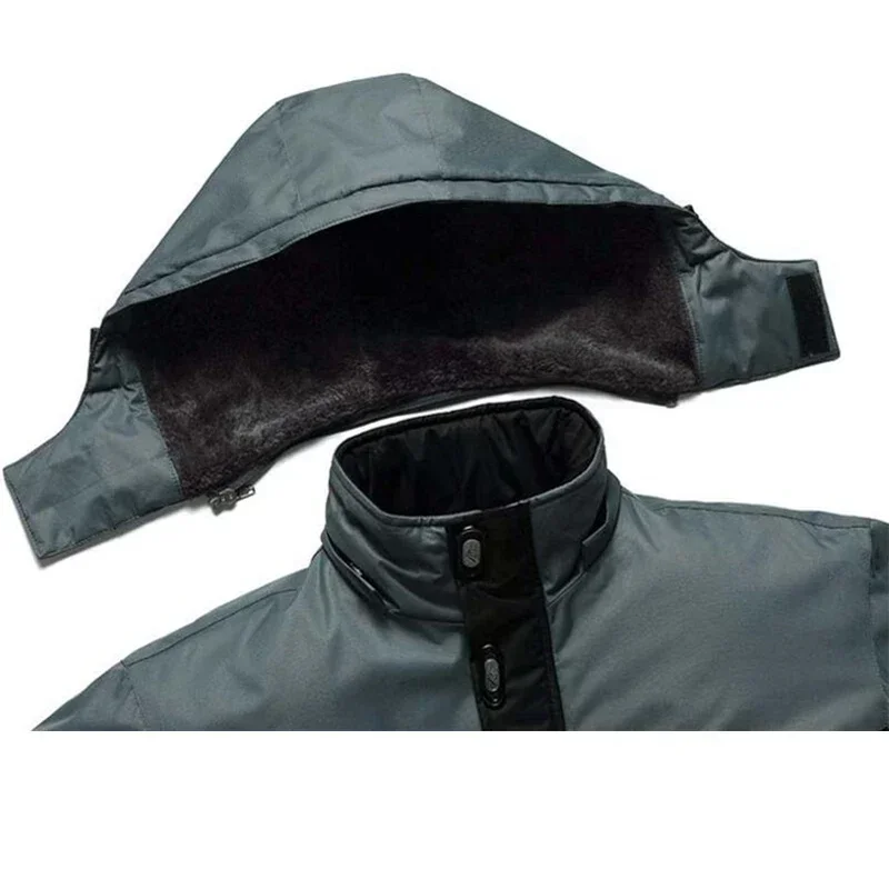 Parka de invierno para hombre, abrigos cálidos de terciopelo a prueba de viento, chaquetas con capucha de caza para hombre, abrigo Masculino Casacos, prendas de vestir para hombre - imagen 5