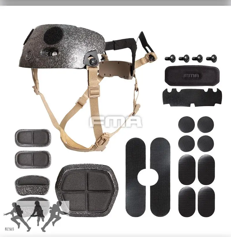 FMA táctico airsoft OPS ajustable mejorado ACH Occ-Dial Liner Kit + almohadillas para casco rápido BK/DE L/XL - imagen 5