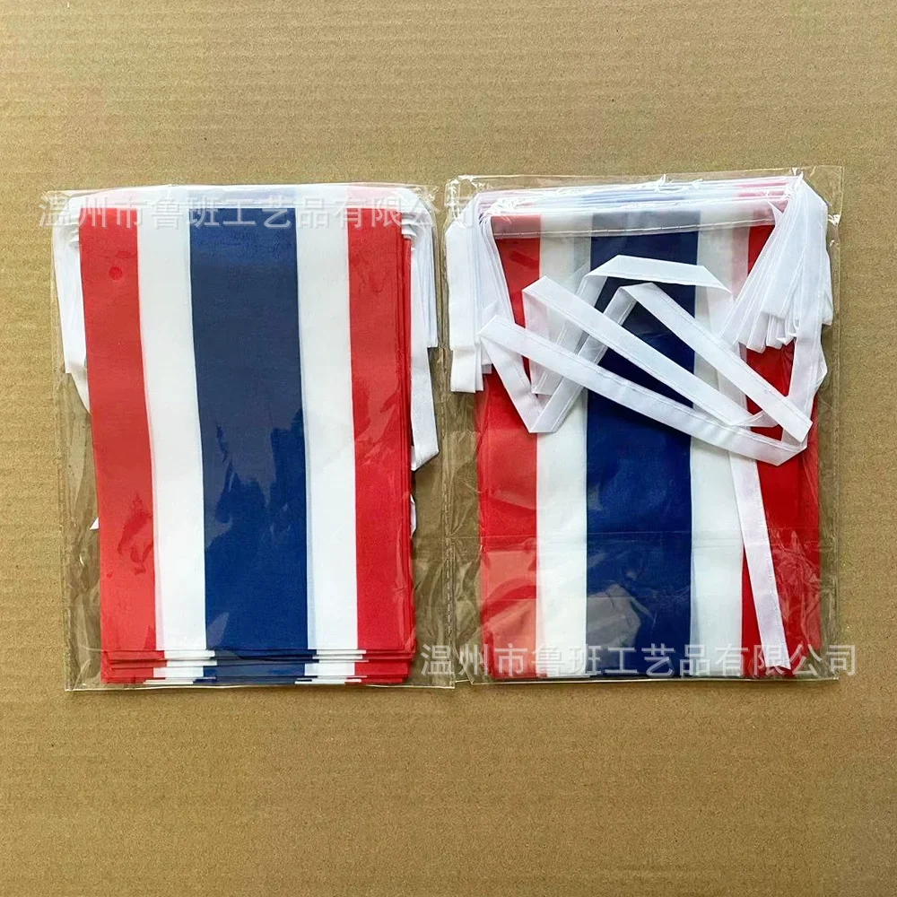 Banderines de Tailandia con bandera de cielo, 14x21cm, 20 unids/lote, banderas de hilo de Tailandia, banderín para decoración de fiesta y Festival - imagen 4