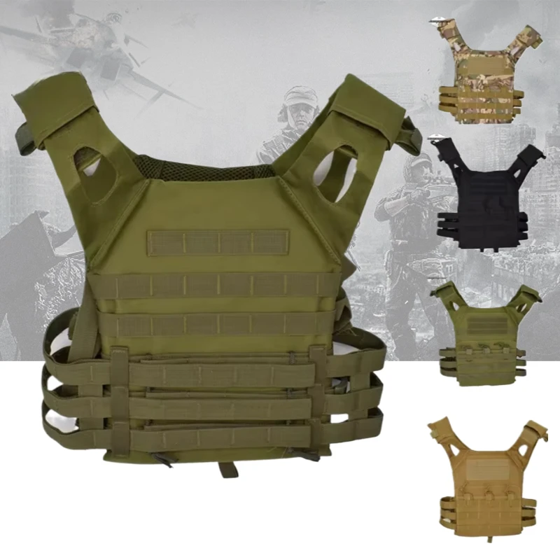 Chaleco táctico ultraligero Molle, portador de placa, equipo de supervivencia militar para caza, juego Airsoft CS, armadura corporal de adiestramiento al aire libre
