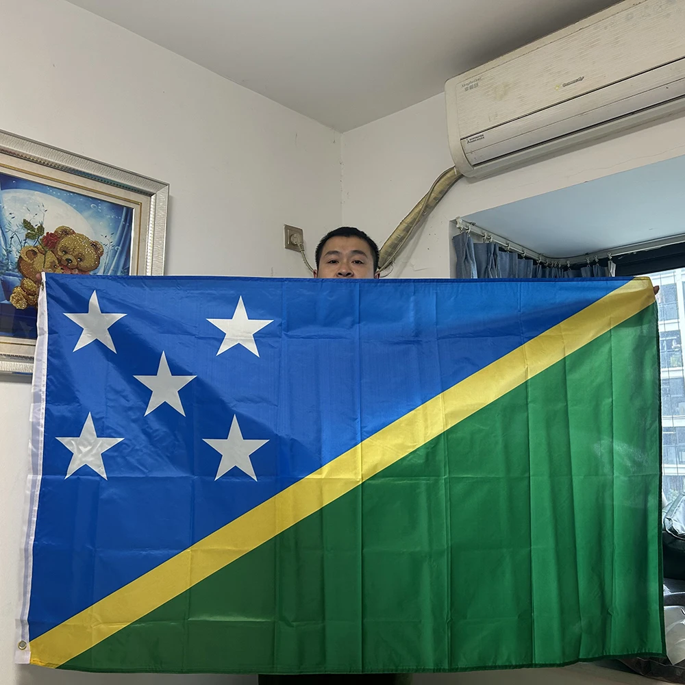SKY FLAG Bandera de las Islas Salomón 90x150cm Bandera colgante de poliéster con impresión digital de Islas Salomón para pancarta de celebración