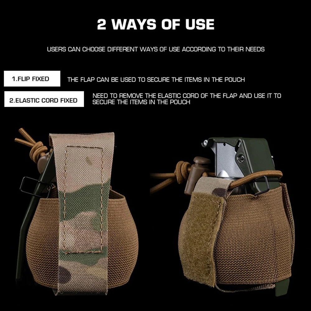 Bolsa táctica para granada multiusos para caza al aire libre, juego de guerra Airsoft M67 RGD-5, bolsa de almacenamiento modelo, cinturón MOLLE, chaleco, equipo portador - imagen 5