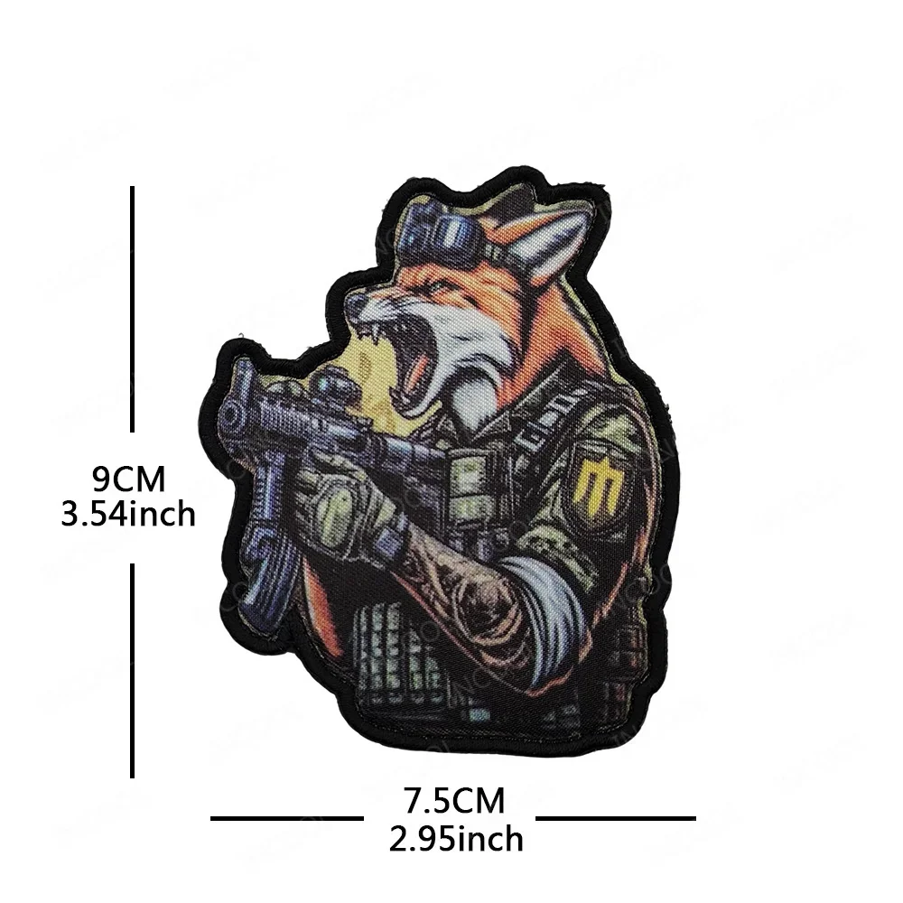 Banderas de Ucrania, animales tácticos, pistolas, oso, zorro, Tigre, Lobo, tiburón, parches estampados, gorila, águila, cuervo, decoración de mochila, insignias DIY - imagen 4