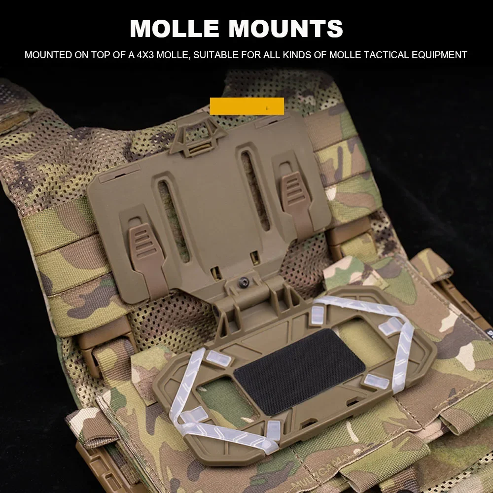 Tablero de navegación plegable Molle táctico, soporte para mapa de teléfono, chaleco de caza militar, accesorios Flip Lite Airsoft, aparejo de pecho Universal - imagen 5