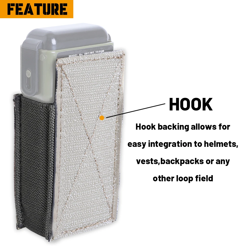 KRYDEX MS2000-bolsa protectora de luz estroboscópica táctica, marcador de socorro, bolsa portadora para cascos de montaje, funda protectora con gancho - imagen 4