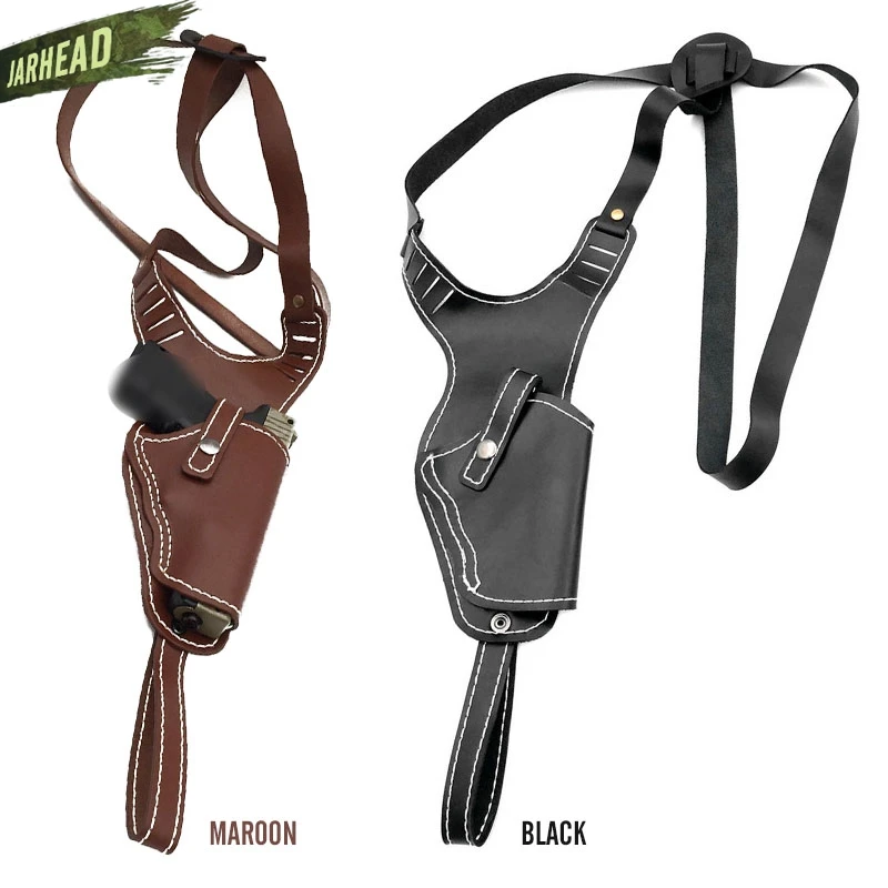 Funda Vertical de piel de vaca de cuero genuino, funda Invisible para pistola de mano derecha, oculta para tiro con pistola - imagen 2