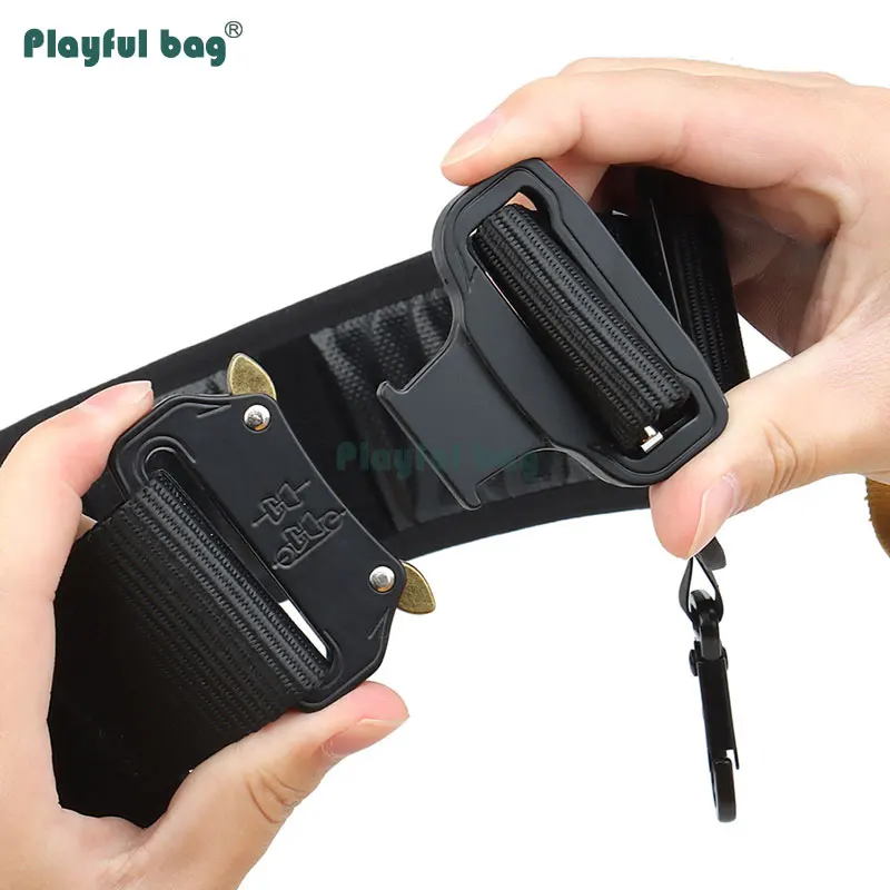 Cinturón táctico de nailon para hombre, pretina desmontable de doble uso MOLLE, equipo de entrenamiento de caza al aire libre, Airsoft AQB151 - imagen 5