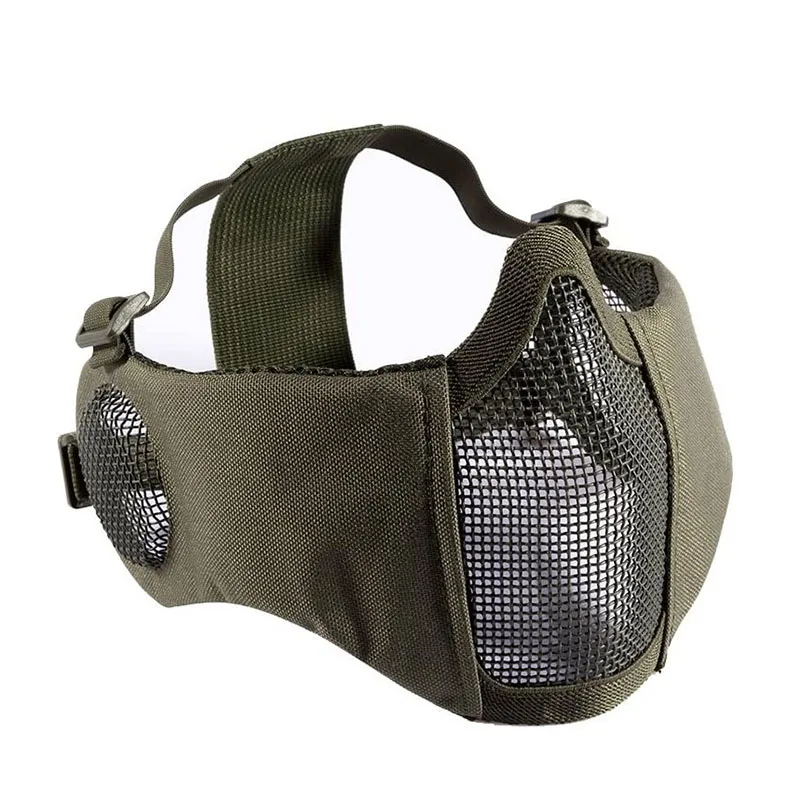 Mascarilla táctica plegable para Paintball, máscara elástica protectora, malla de acero y Metal, ajustable, CS, juego de guerra - imagen 4