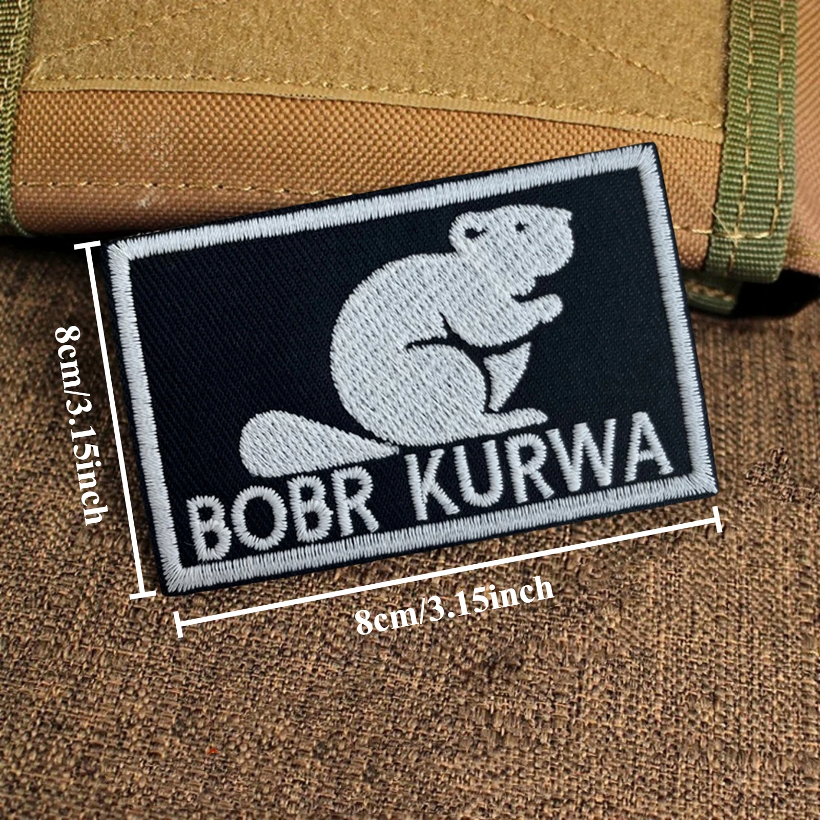 BOBR KURWA parche táctico gancho y bucle parches bordados insignia de moral brazalete del ejército militar pegatinas para mochila - imagen 2