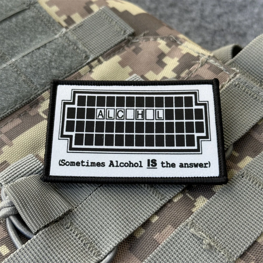 Parches de gancho y bucle impresos "Sometimes Alcohol Is The Answer" para ropa, parche táctico de moral, pegatinas para mochila militar - imagen 5