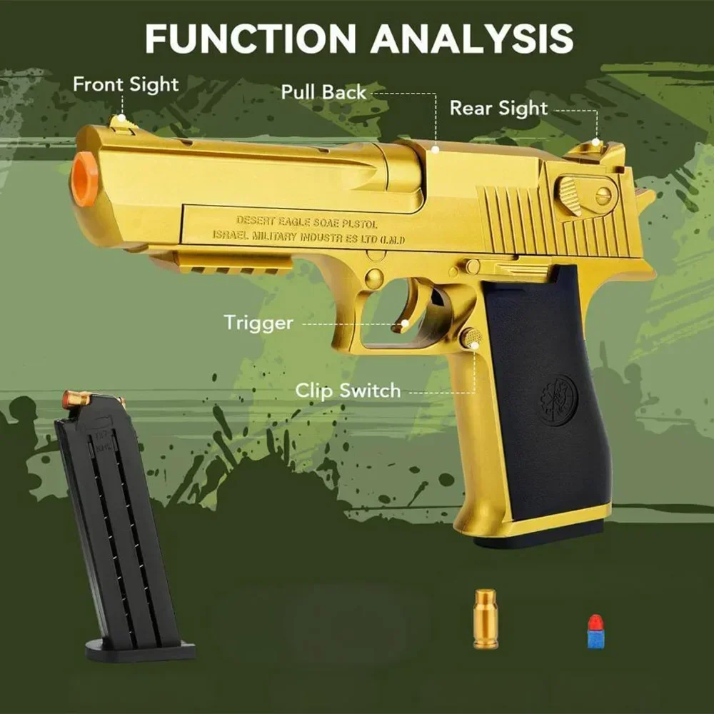 Pistola de airsoft infantil de balas de espuma con expulsión de cartuchos - imagen 2