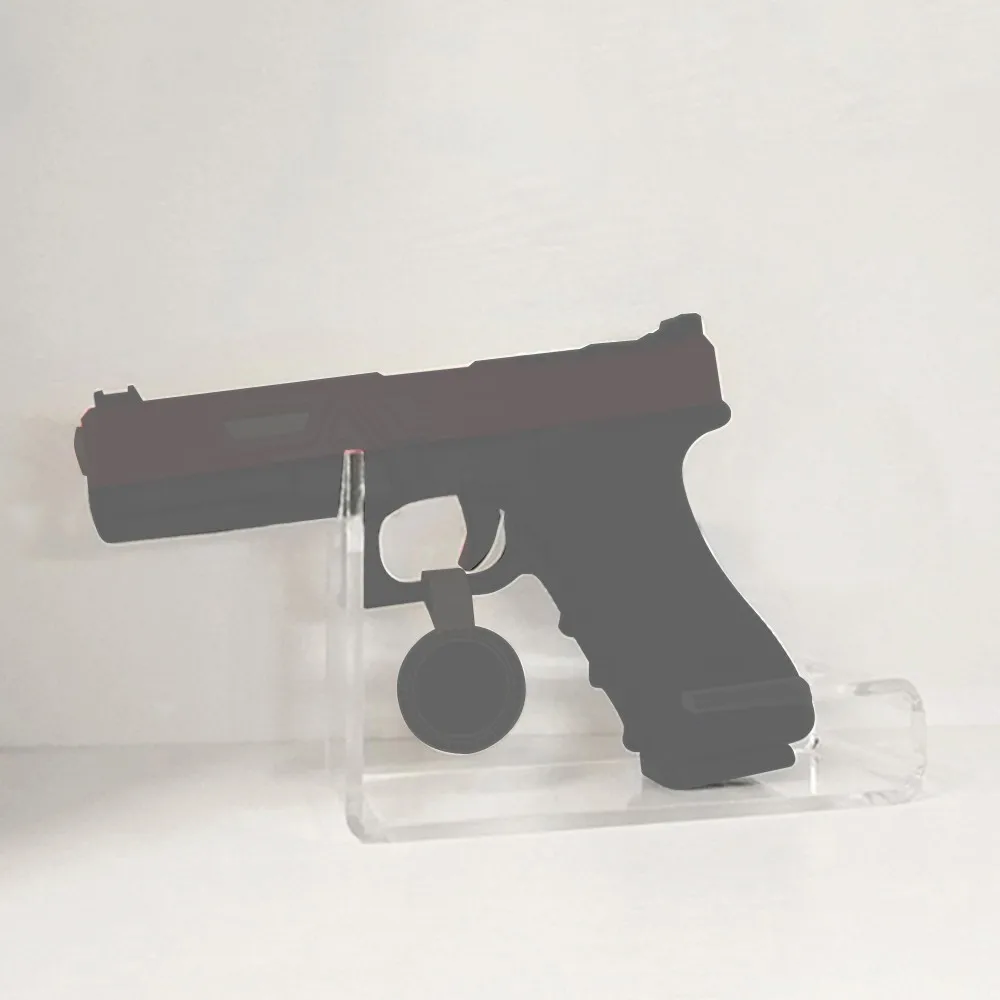 Soporte de exhibición acrílico para pistola, soporte de exhibición transparente para pistola, modelo de pistola de mano, almacenamiento seguro, soporte de juguete para niños, 2 uds.
