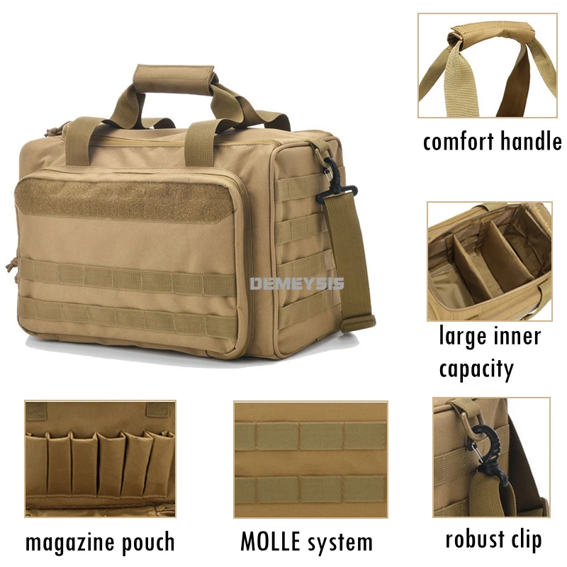 Bolsa de almacenamiento para rango de pistola de caza, sistema Molle, herramientas de pistola de tiro al aire libre, paquete de hombro, equipo de armas tácticas de francotirador, bolsos - imagen 4