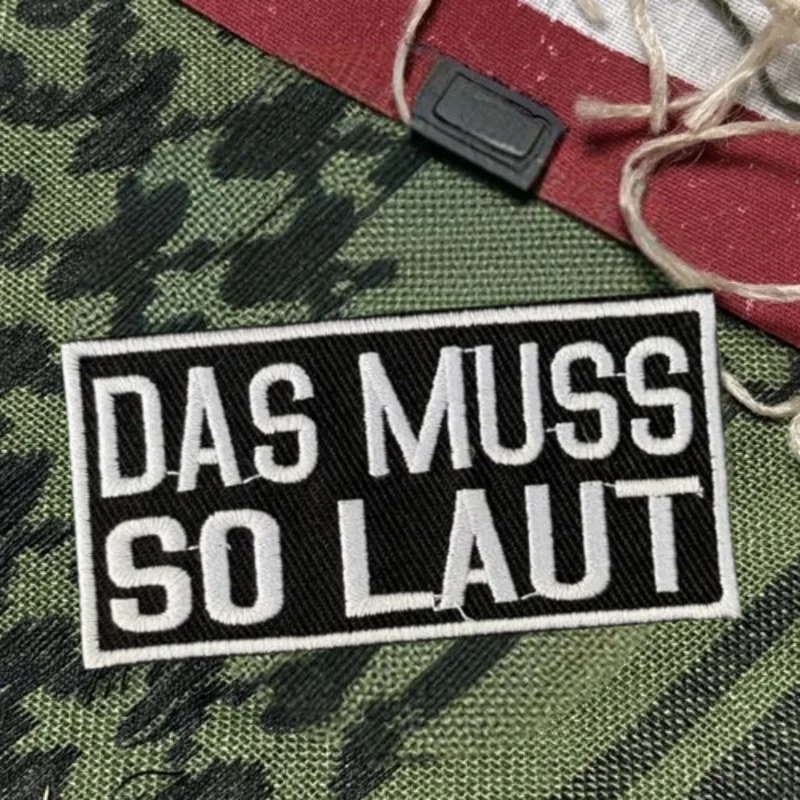 Parche bordado "DAS MUSS SO LAUT", chaleco táctico, insignia de moral con gancho y bucle, pegatina decorativa para mochila, parches para brazalete para ropa - imagen 4