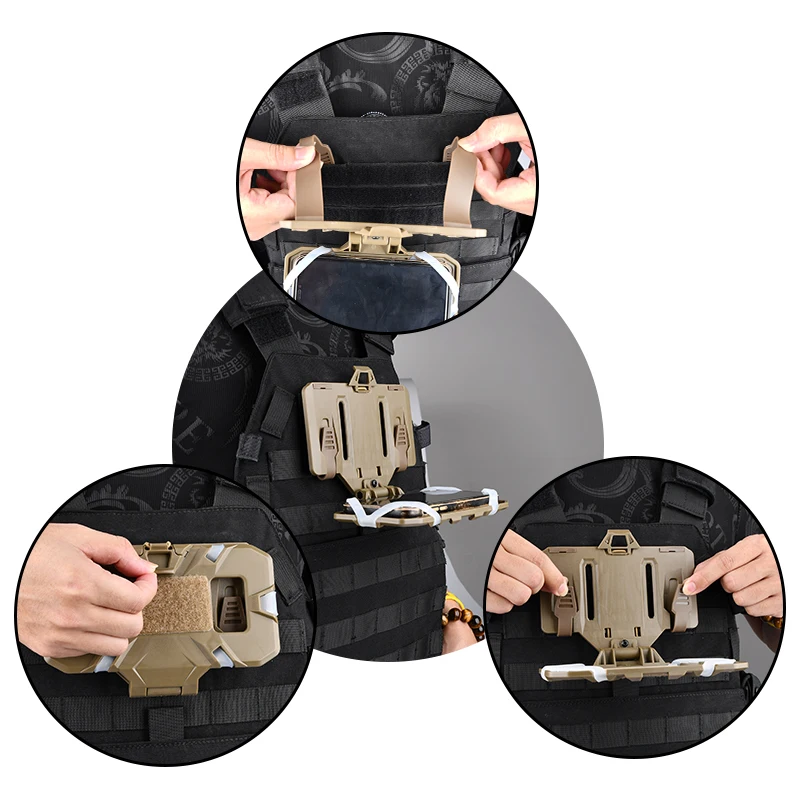 Tablero de navegación táctica frontal MOLLE, navegador plegado Universal, soporte para dispositivos inteligentes, bolsa de administrador, chaleco FCPC, accesorio de caza - imagen 3