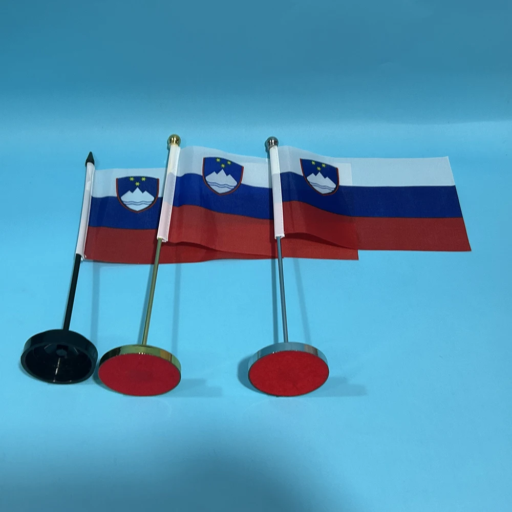 BANDERA DE SKY Bandera de escritorio de oficina Bandera de Eslovaenia 14x21 cm Adornos de escritorio Banner Banderas nacionales de la República de Eslovaenia - imagen 2
