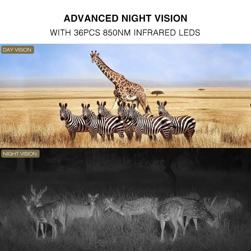 Cámara de rastreo para caza al aire libre 4K de 30MP, conexión por aplicación WiFi, juego de visión nocturna, activación por movimiento, monitoreo de Vida Silvestre, disparador 0,3 s - imagen 5