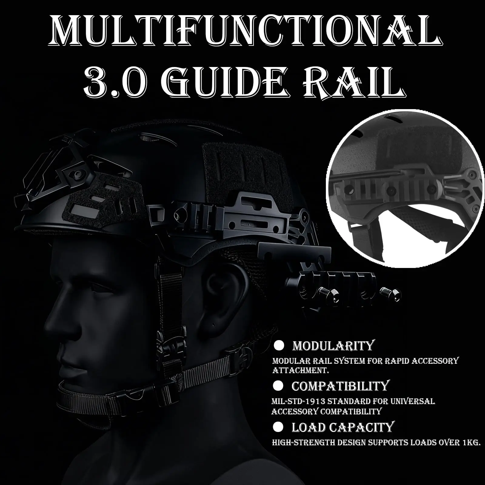 Conjunto de casco táctico Airsoft estilo militar gótico con sistema de comunicación, kit de casco Cyberpunk Airsoft para Paintball y Cosplay - imagen 5